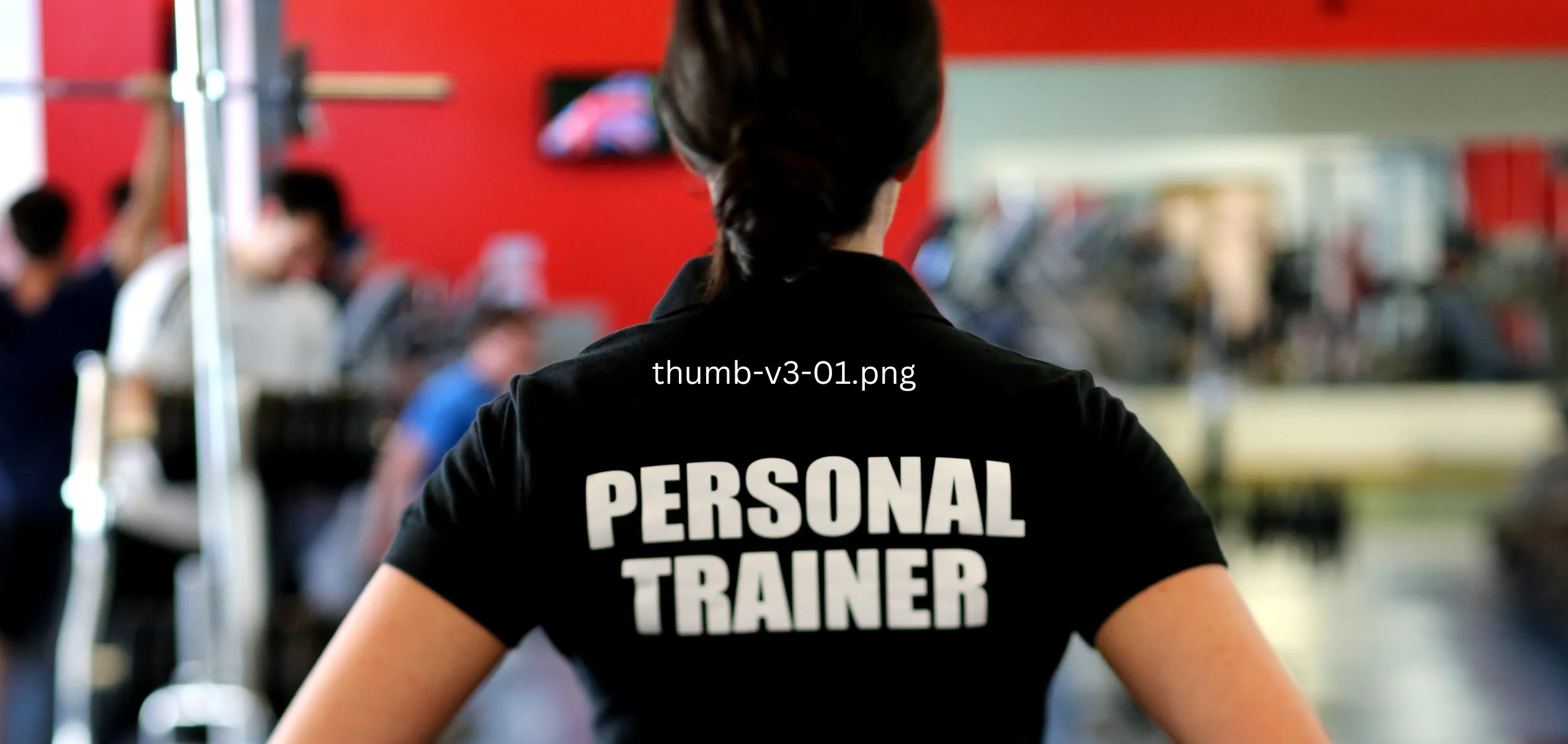 image of woman waring t-shirt saying person trainer on the back